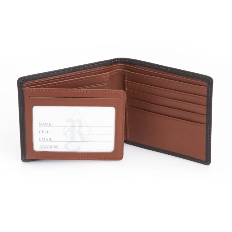 RFID Blocking Men's Bifold Wallet black-tan