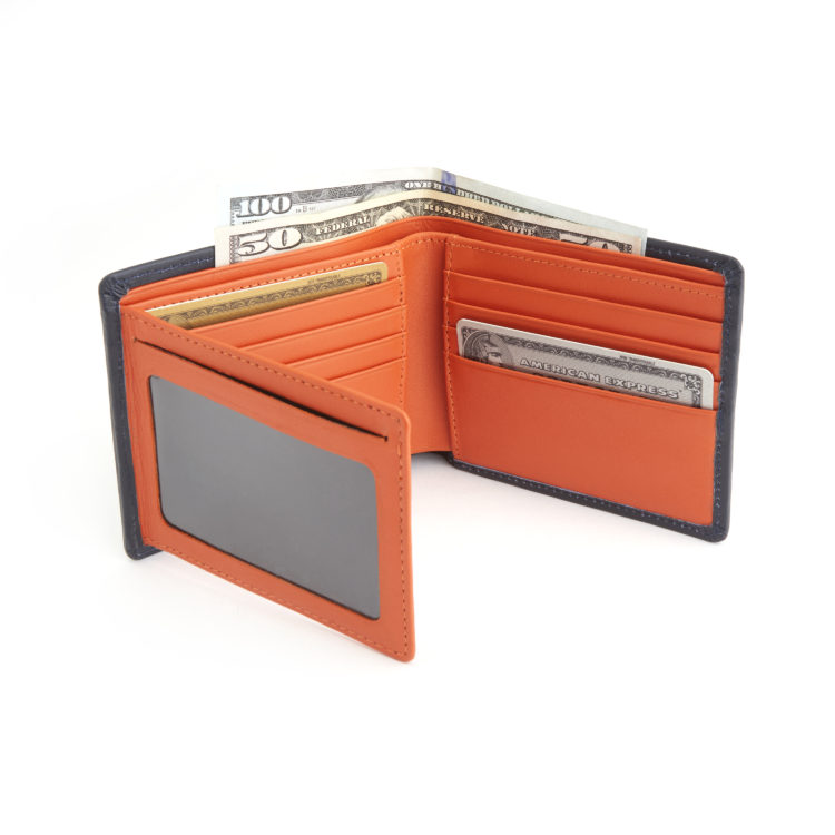 RFID Blocking Men's Bifold Wallet black-tan