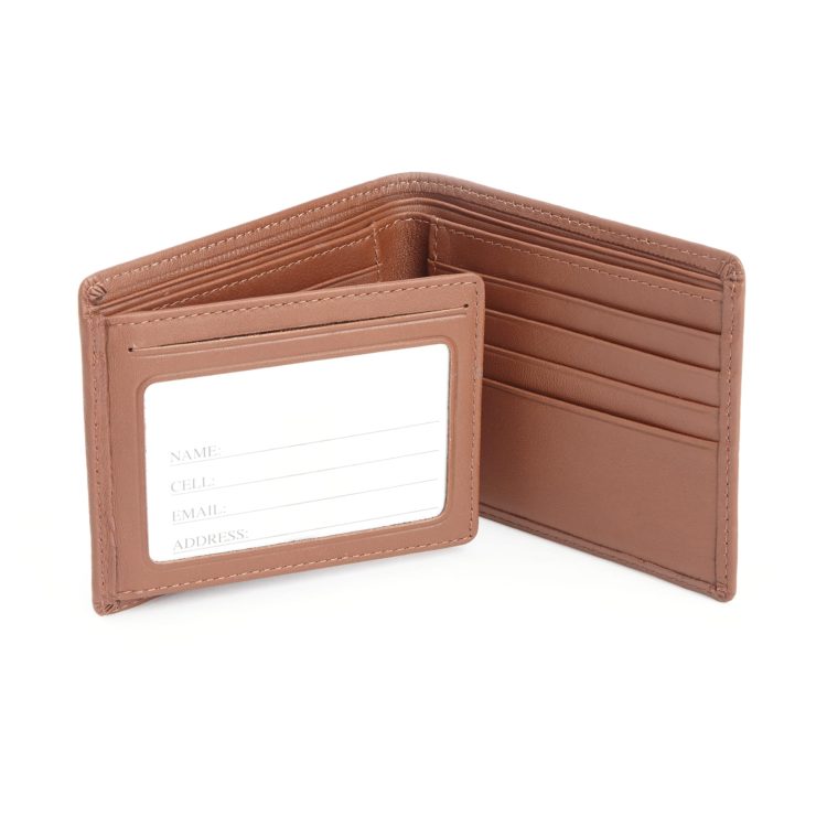RFID Blocking Men's Bifold Wallet black-tan