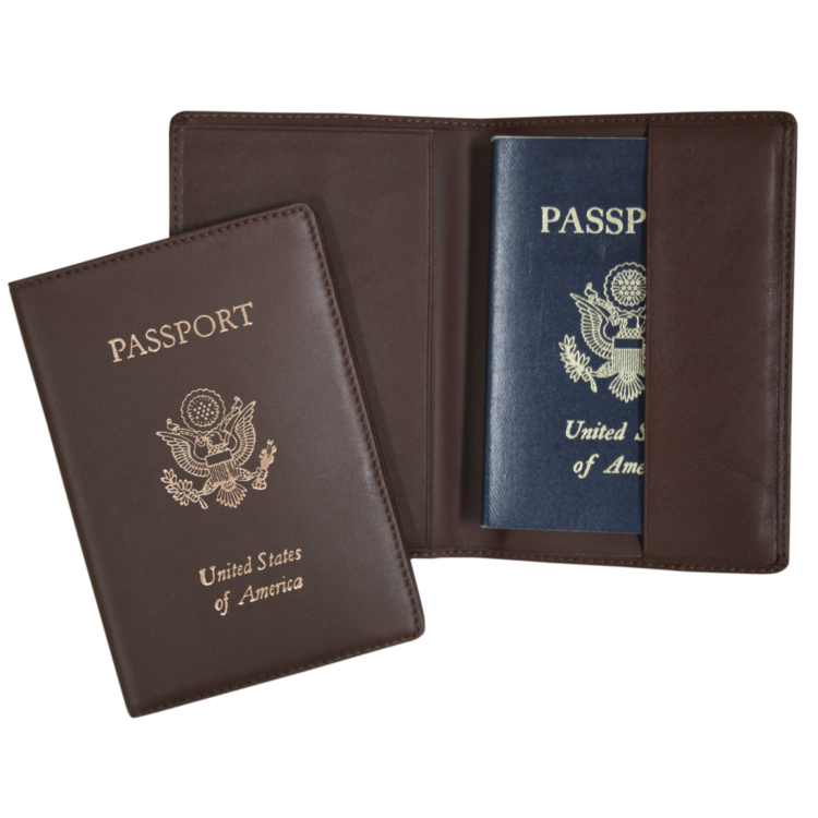RFID Blocking Passport Holder with US Seal Foil Stamped magenta