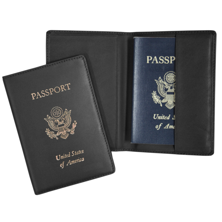 RFID Blocking Passport Holder with US Seal Foil Stamped magenta 12 RFID Blocking Passport Holder with US Seal Foil Stamped magenta