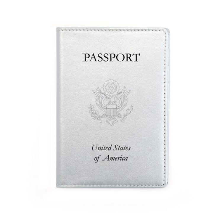 RFID Blocking Passport Holder with US Seal Foil Stamped magenta 8 RFID Blocking Passport Holder with US Seal Foil Stamped magenta