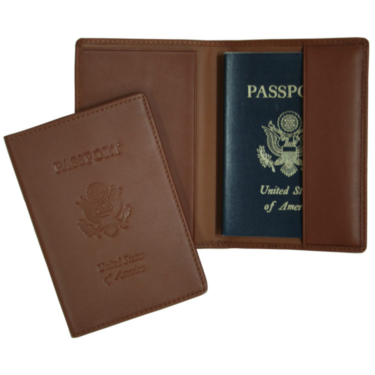 RFID Blocking Passport Holder with US Seal Embossed silver