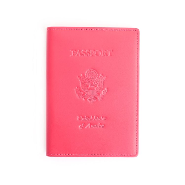 RFID Blocking Passport Holder with US Seal Embossed silver