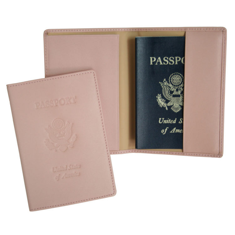 RFID Blocking Passport Holder with US Seal Embossed silver