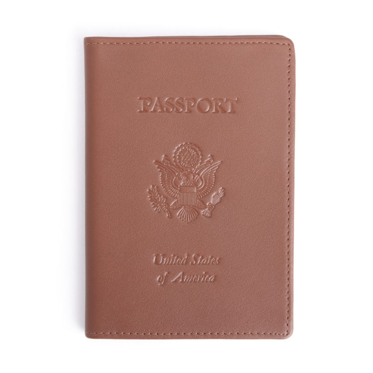 RFID Blocking Passport Holder with US Seal Embossed silver