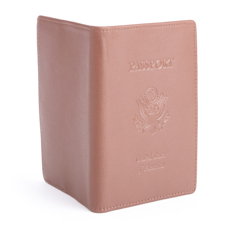 RFID Blocking Passport Holder with US Seal Embossed silver