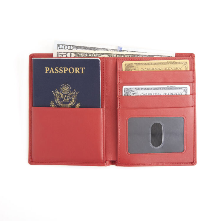 RFID Blocking Passport Travel Wallet red