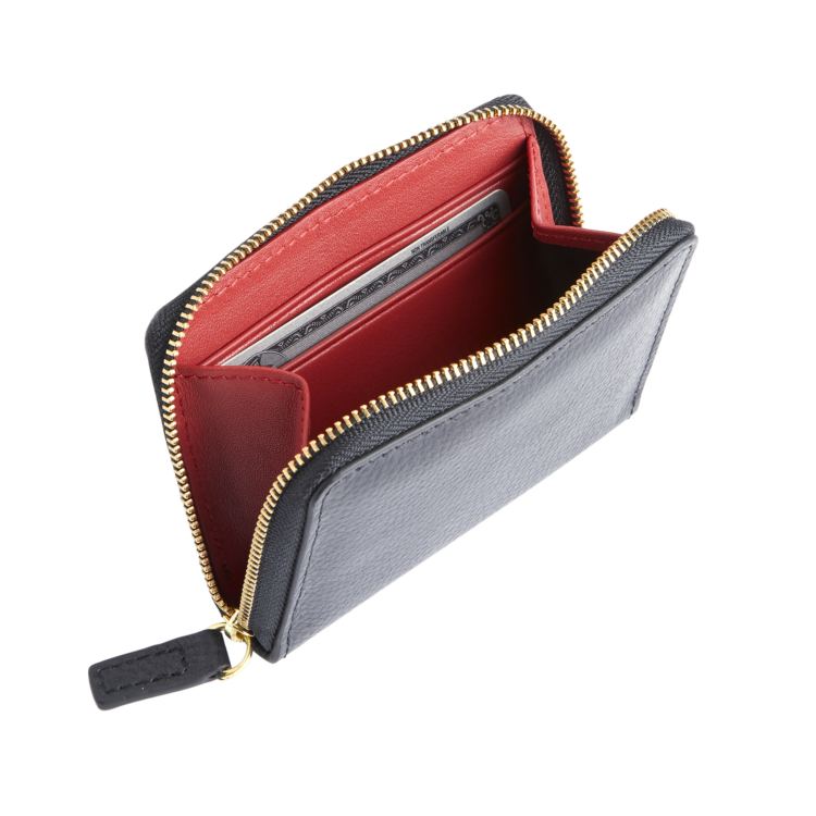 RFID Blocking Zippered Cardholder Wallet black