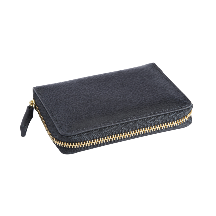 RFID Blocking Zippered Cardholder Wallet black