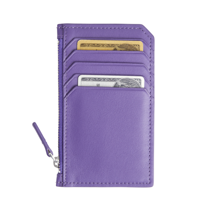Zippered Credit Card Wallet magenta