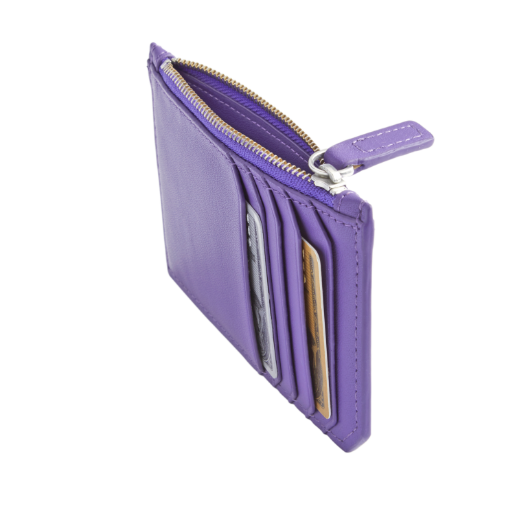 Zippered Credit Card Wallet magenta