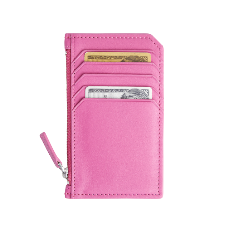 Zippered Credit Card Wallet magenta