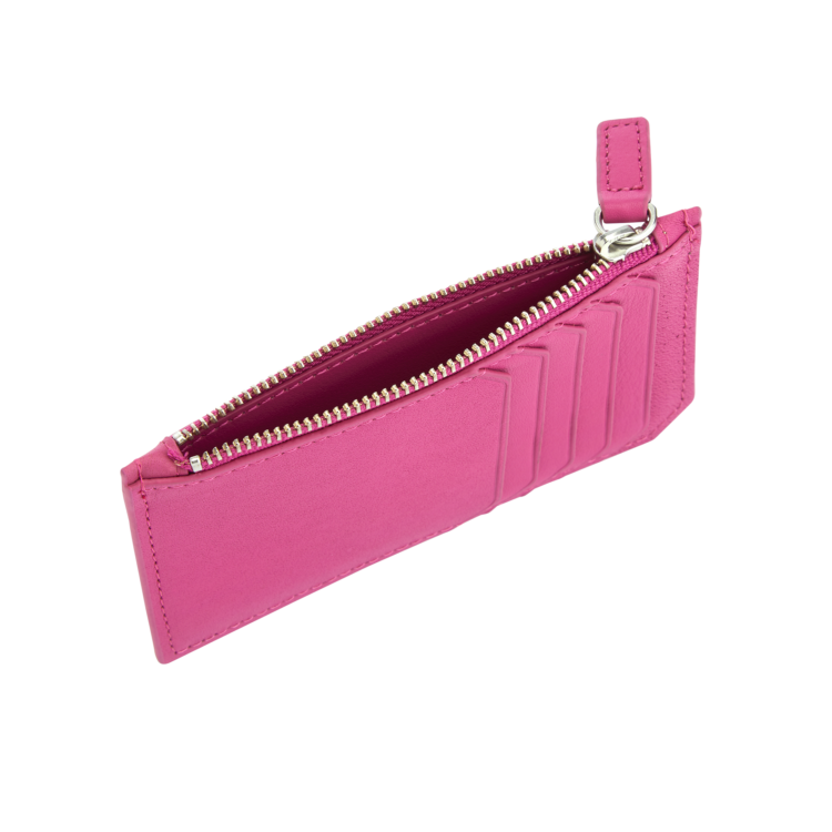 Zippered Credit Card Wallet magenta