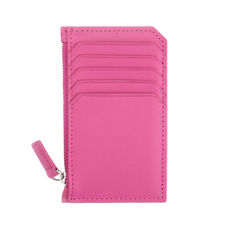 Zippered Credit Card Wallet magenta