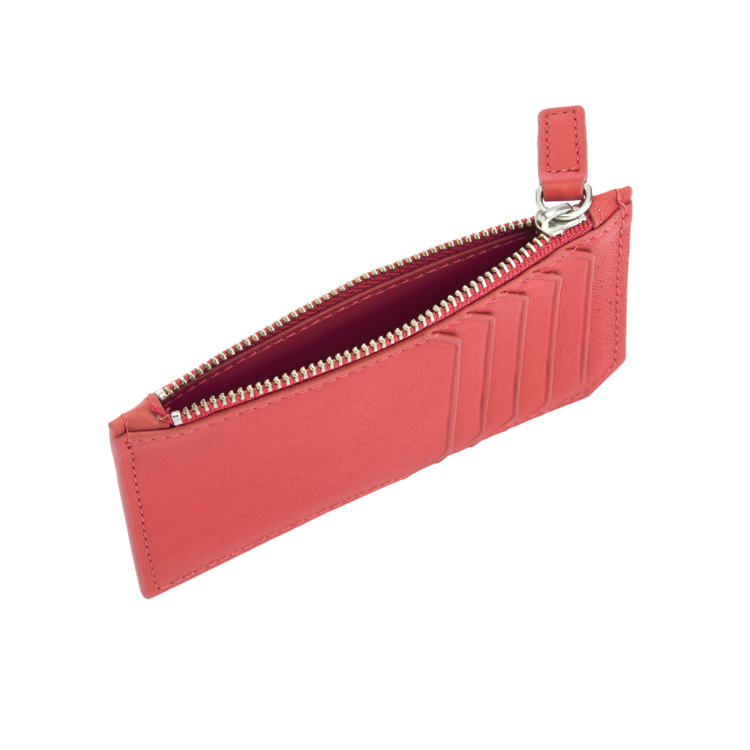 Zippered Credit Card Wallet magenta