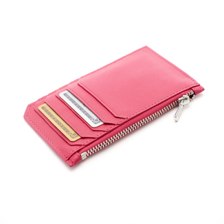 Zippered Credit Card Wallet magenta