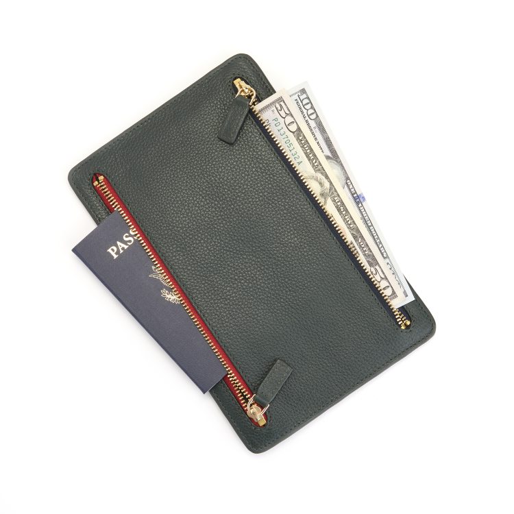 RFID Blocking Four Zip Travel Organizer sage