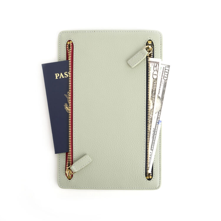 RFID Blocking Four Zip Travel Organizer sage