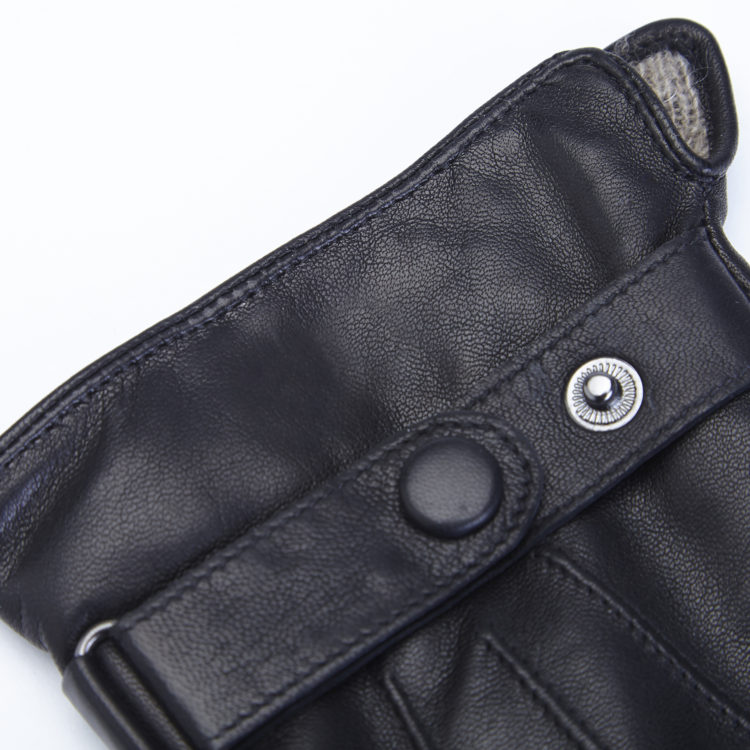 Touchscreen Compatible Leather Gloves for Men with Cashmere Lining medium