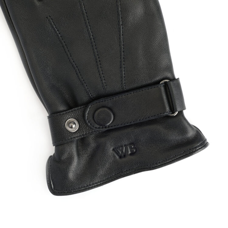 Touchscreen Compatible Leather Gloves for Men with Cashmere Lining medium