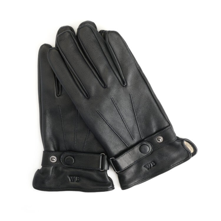 Touchscreen Compatible Leather Gloves for Men with Cashmere Lining medium