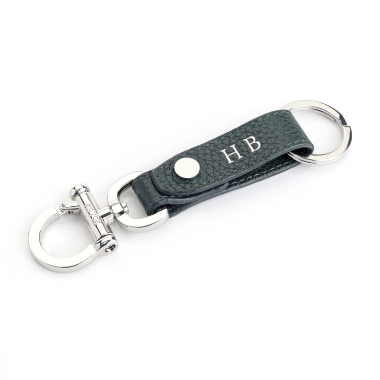 Valet Snap Leather Key Chain dark green