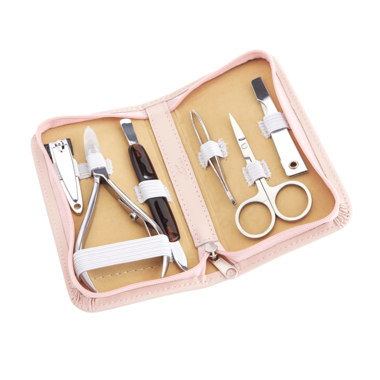 Compact Manicure Travel Grooming Kit red