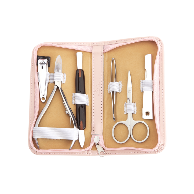 Compact Manicure Travel Grooming Kit red