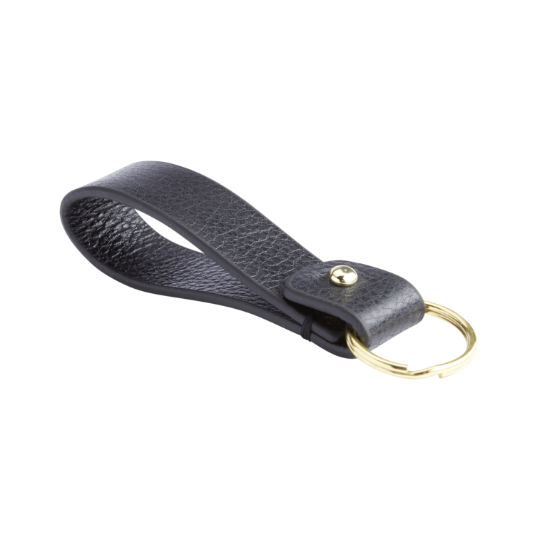 Classic Leather Valet Key Chain black-rose