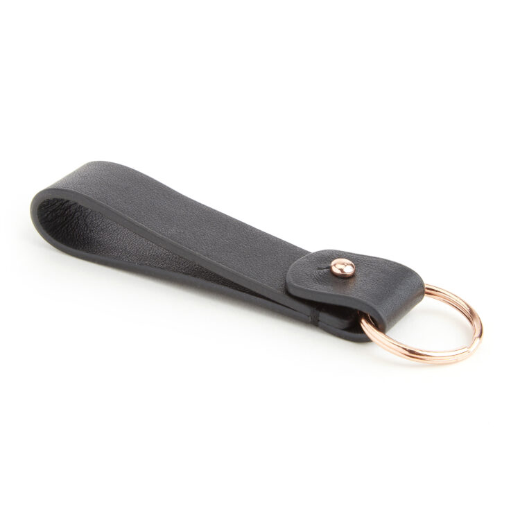 Classic Leather Valet Key Chain black-rose