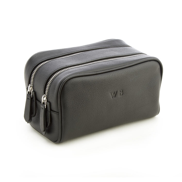 Double Zip Toiletry Wash Bag tan