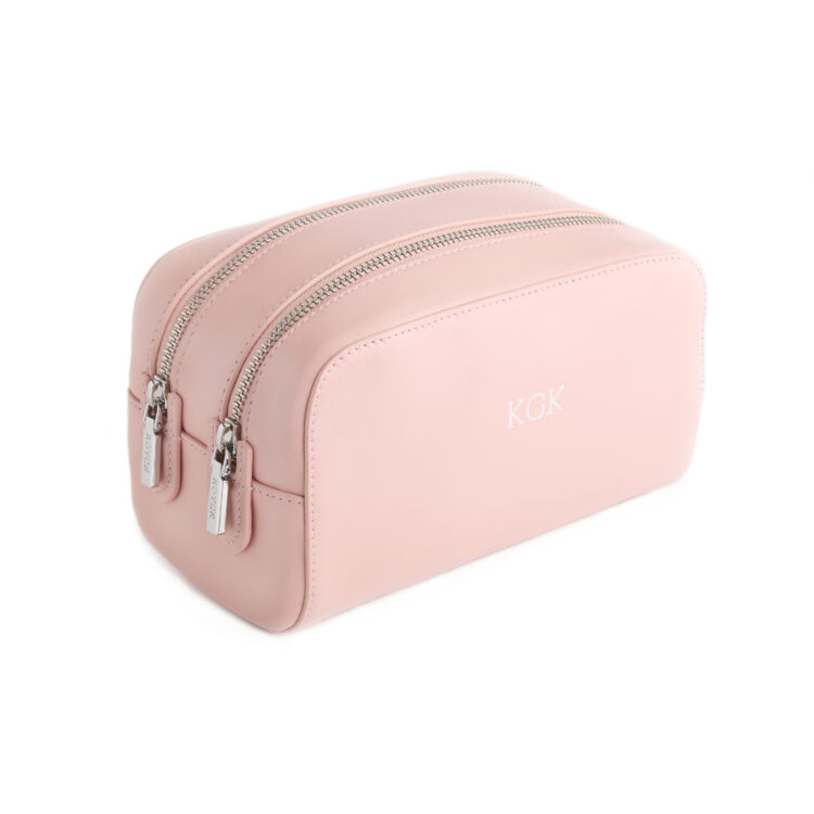 Double Zip Toiletry Wash Bag tan