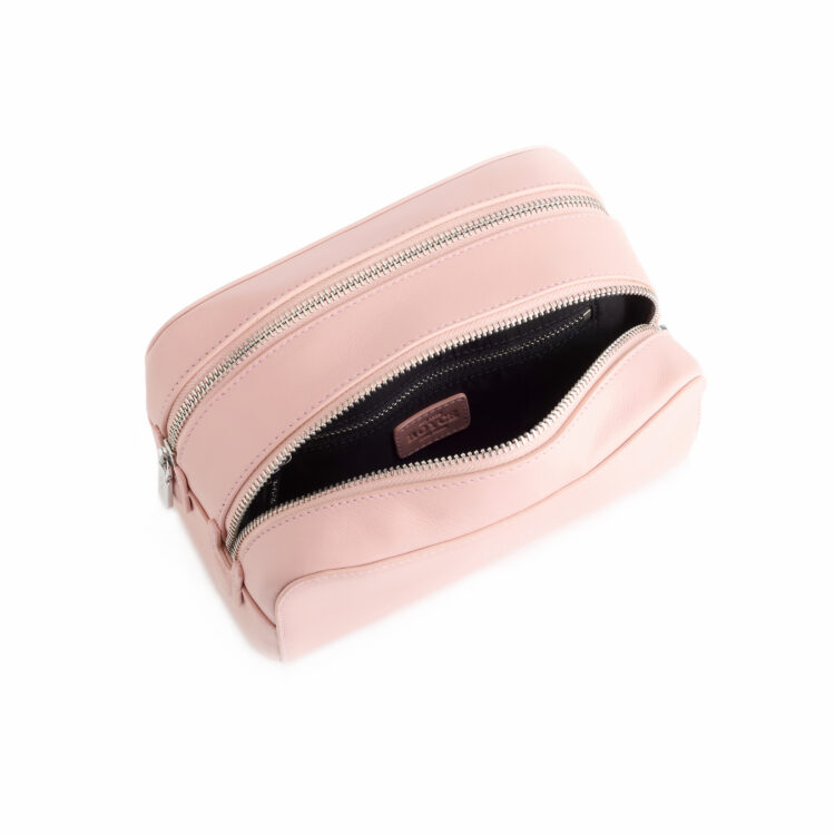 Double Zip Toiletry Wash Bag tan