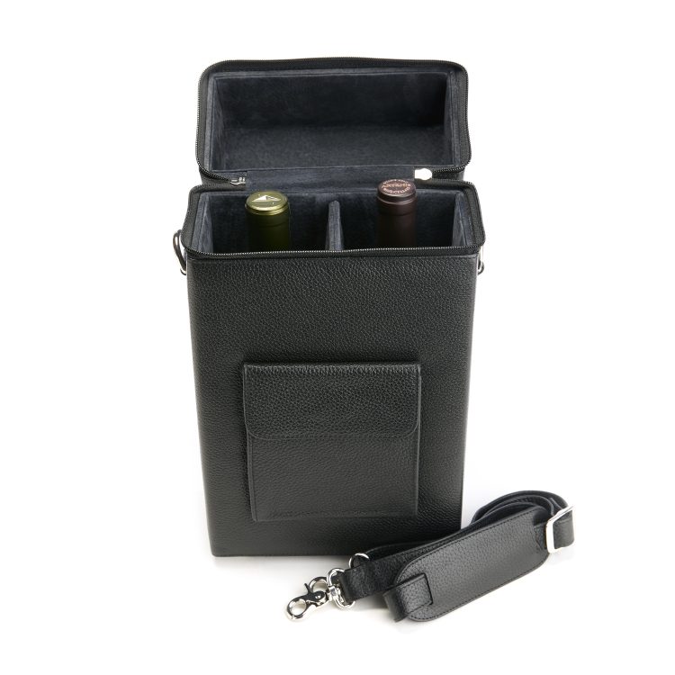 Double Wine Bottle Carrying Bag black