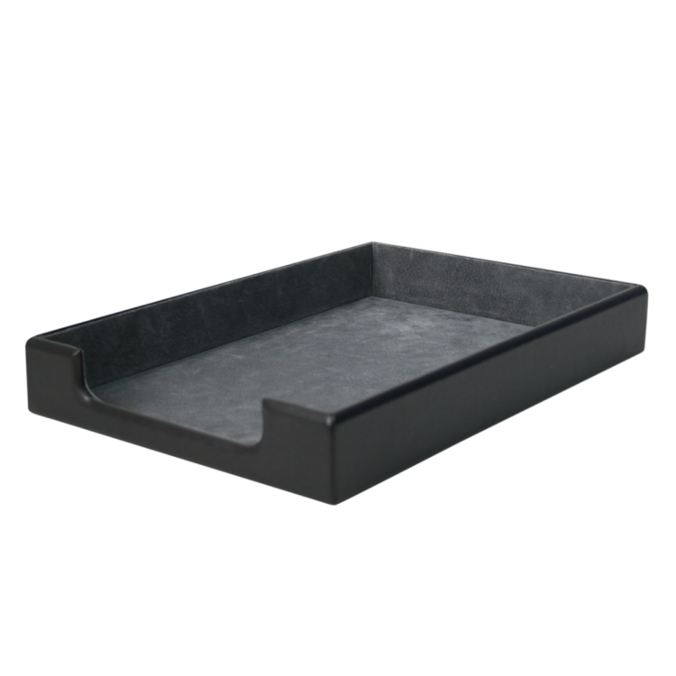 Desk Accessory Set: Blotter, Letter Tray, Pencil Cup and Business Card Holder taupe